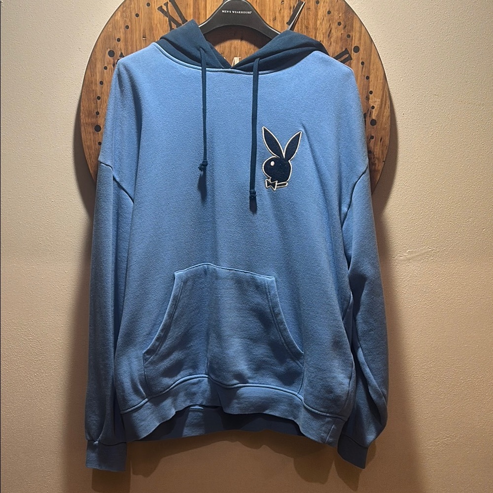 PLAYBOY Blue Sweatshirt with Iconic Bunny Logo